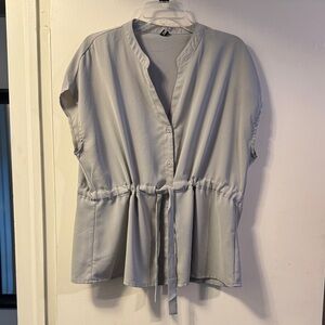 Cicibird Gray Women's Top with drawstring built in above waist size XL